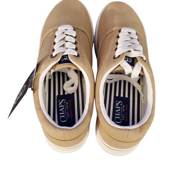 Chaps Canvas Laceup Taupe Sneakers Size 8.5 NWT - Picture 5 of 8